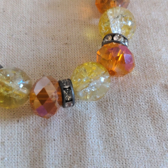 Orange and Yellow Beaded Bracelet - Picture 2 of 3